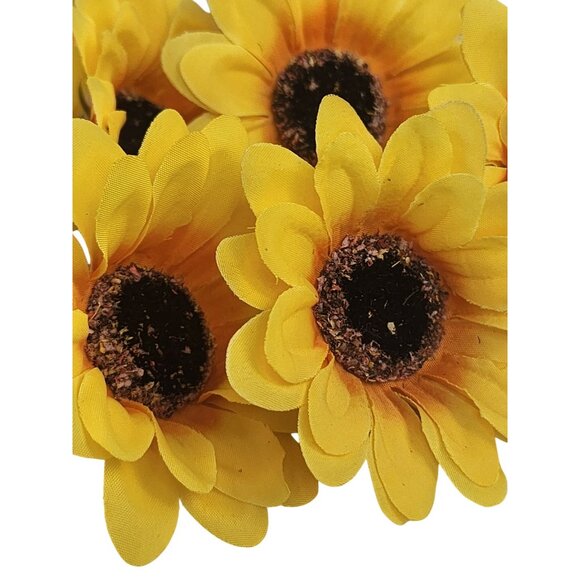 Yellow Artificial Sunflower Heads 2.5 Inch Pack Of 18 Decorative Flowers - Picture 9 of 14